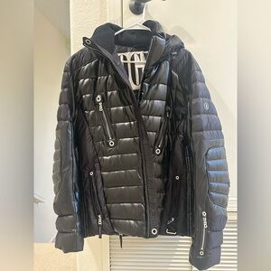 Bogner Leather Snow Jacket in Black Size XL
